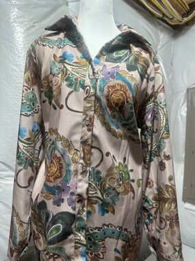 Source Unknown Blush Multi Floral Paisley Shirt Jacket